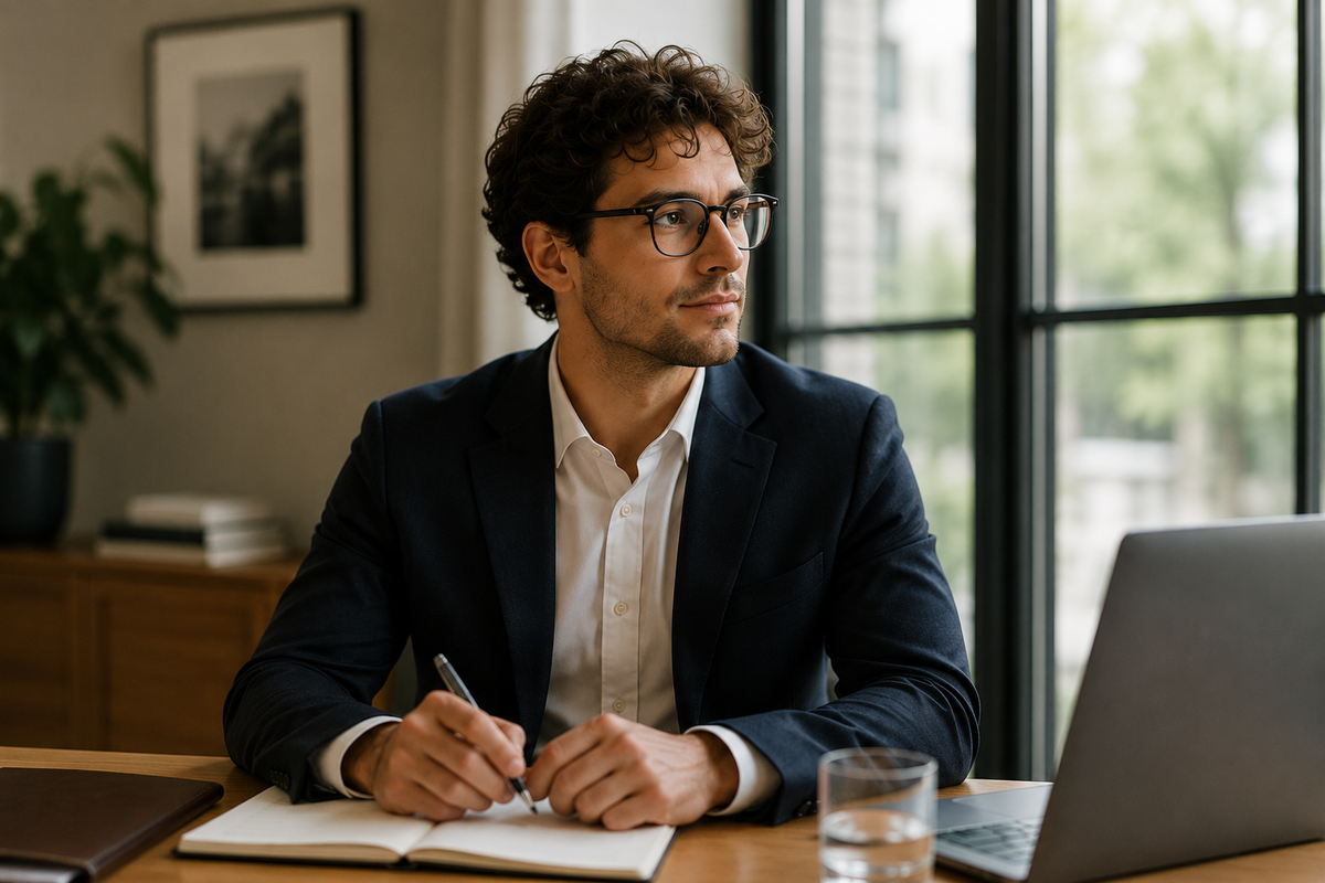 Person wearing BSE eyeglasses