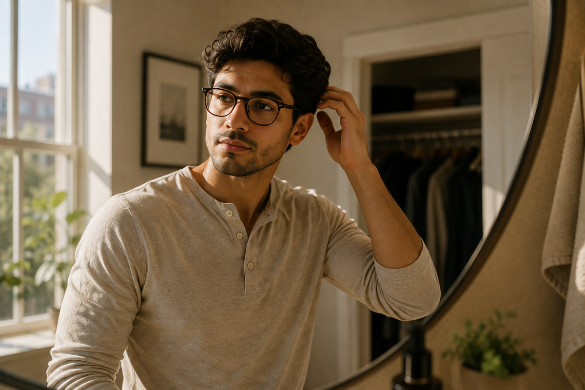 Person wearing BSE eyeglasses