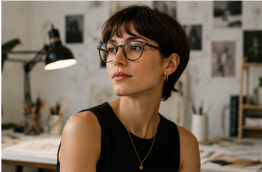 Person wearing BSE eyeglasses