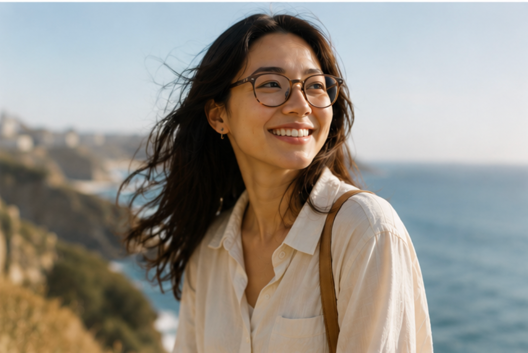 Person wearing BSE eyeglasses