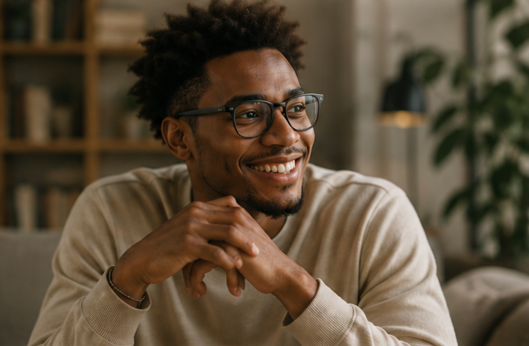 Person wearing BSE eyeglasses